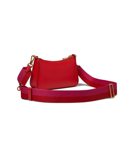 Double Up Color-Blocked Saffiano Leather Double Up Crossbody