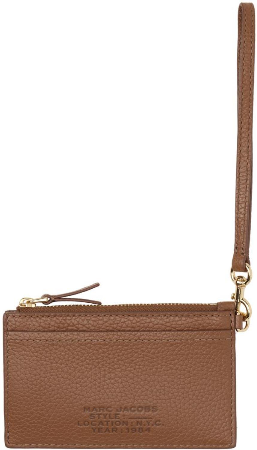 Brown 'The Leather Top Zip Wristlet' Wallet