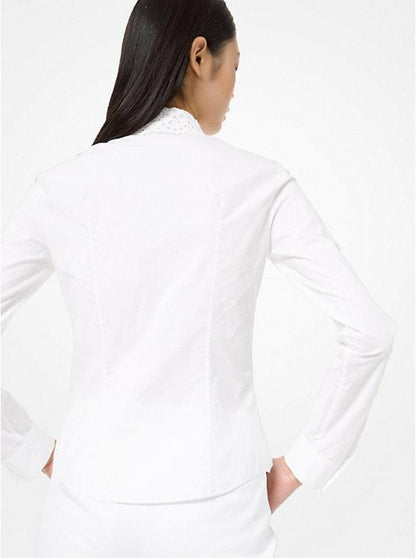 Beaded Eyelet Poplin Shirt