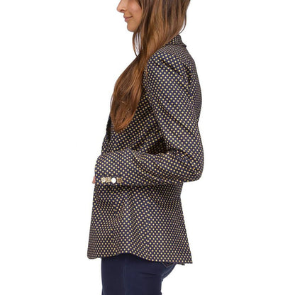 Women's Stud-Print Fitted Two-Button Blazer