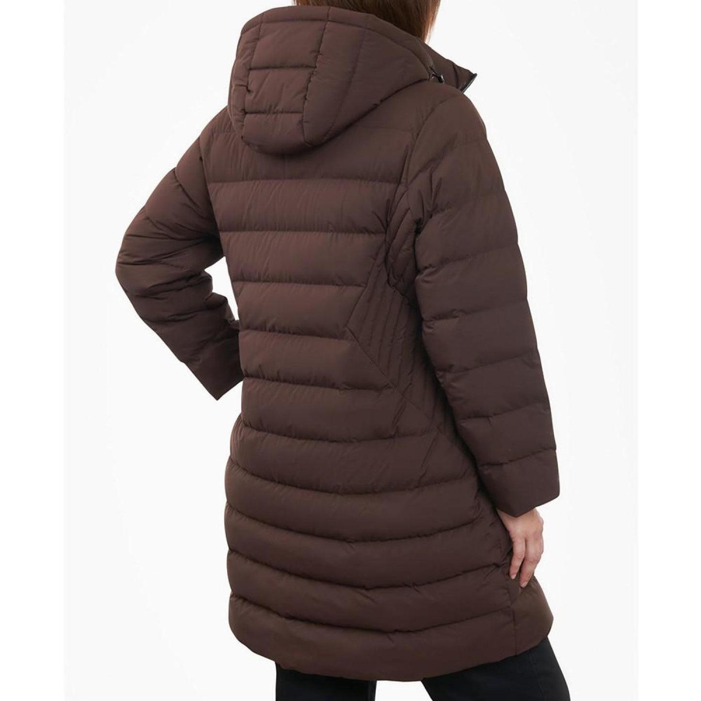 Women's Plus Size Hooded Faux-Leather-Trim Puffer Coat