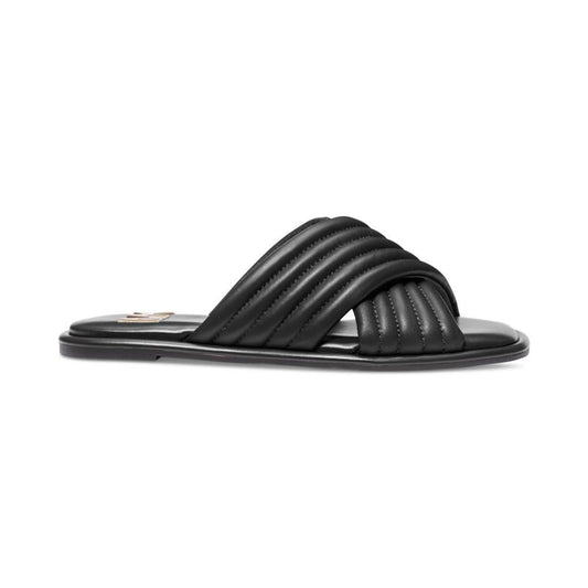 Portia Slip-On Crisscross Quilted Slide Sandals