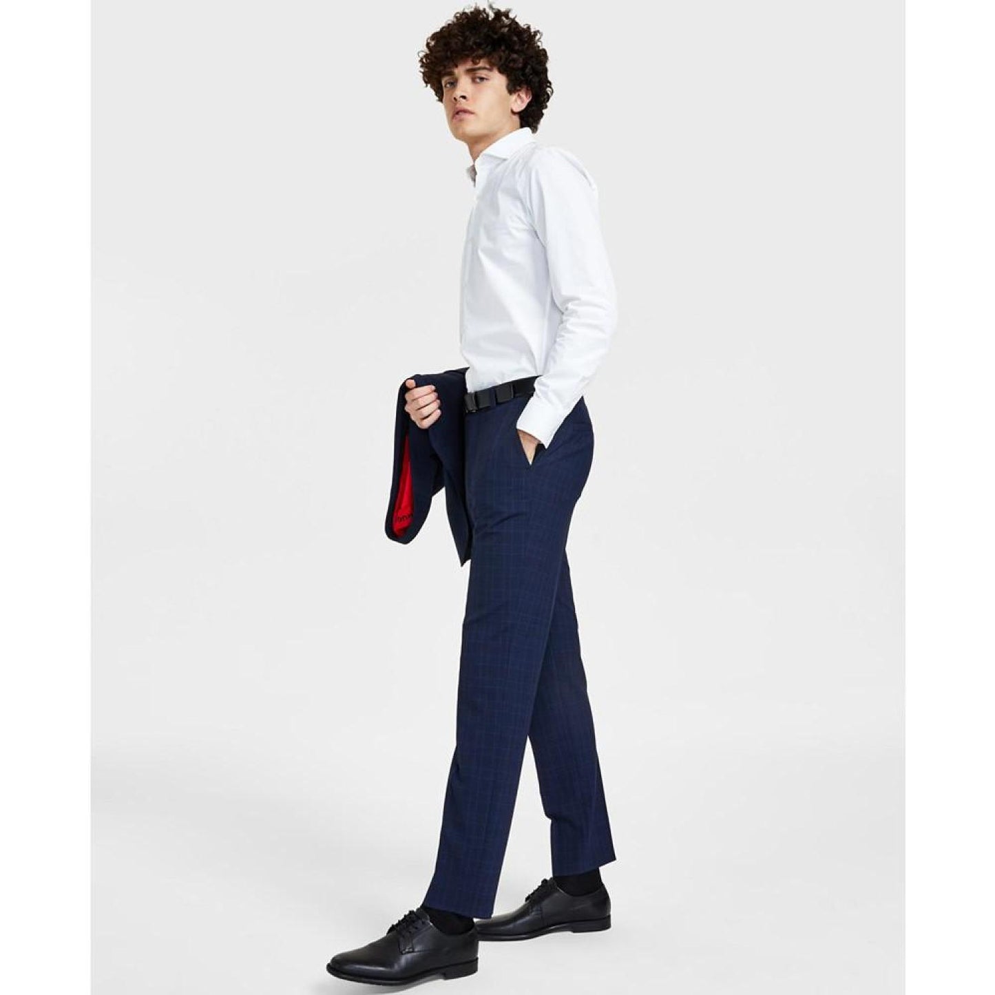 Men's Modern-Fit Wool Suit Pants