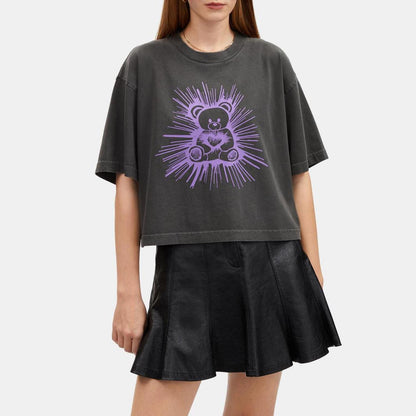 Coach Outlet Rave Bear Garment Dye Cropped T Shirt