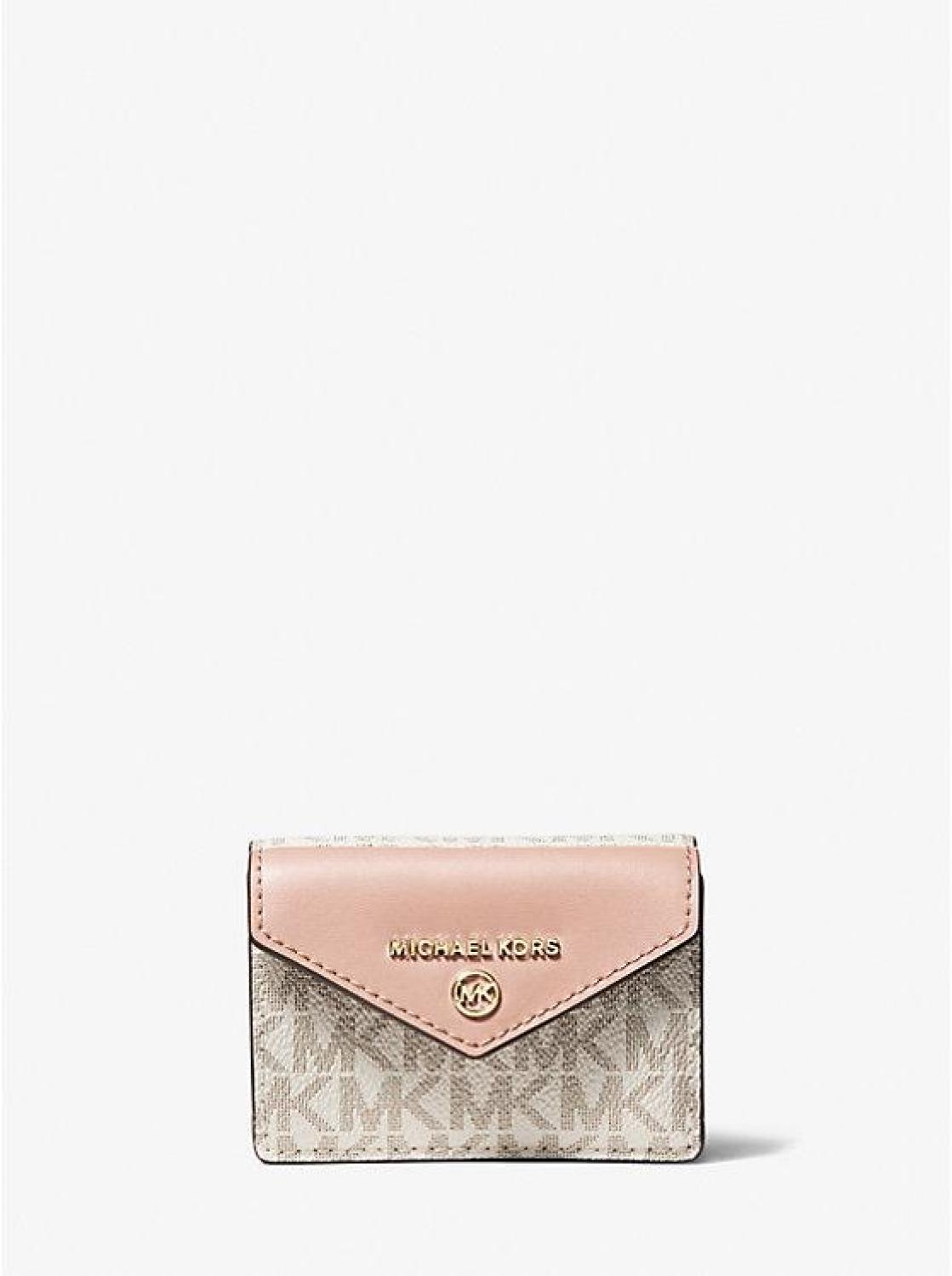 Jet Set Charm Small Logo and Leather Envelope Trifold Wallet