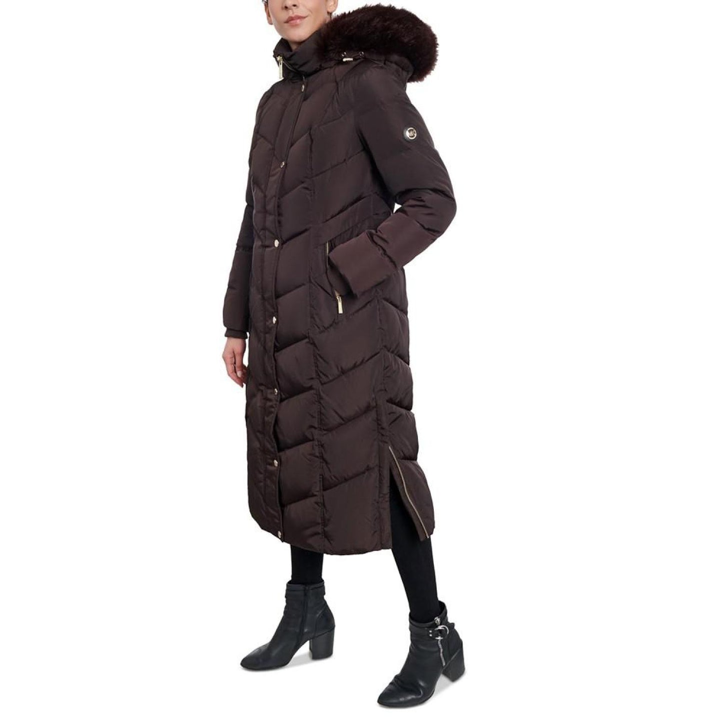 Women's Faux-Fur-Trim Hooded Maxi Puffer Coat