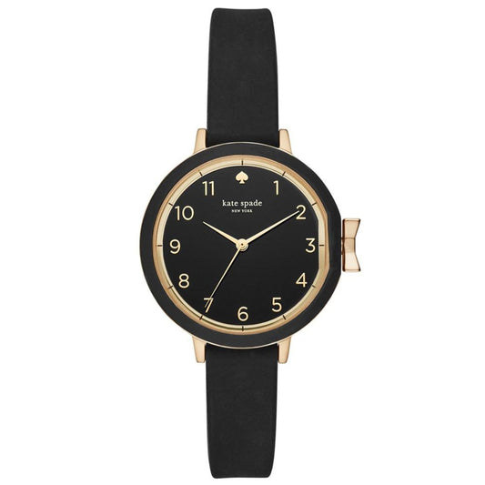 Women's Park Row Black Silicone Strap Watch 34mm