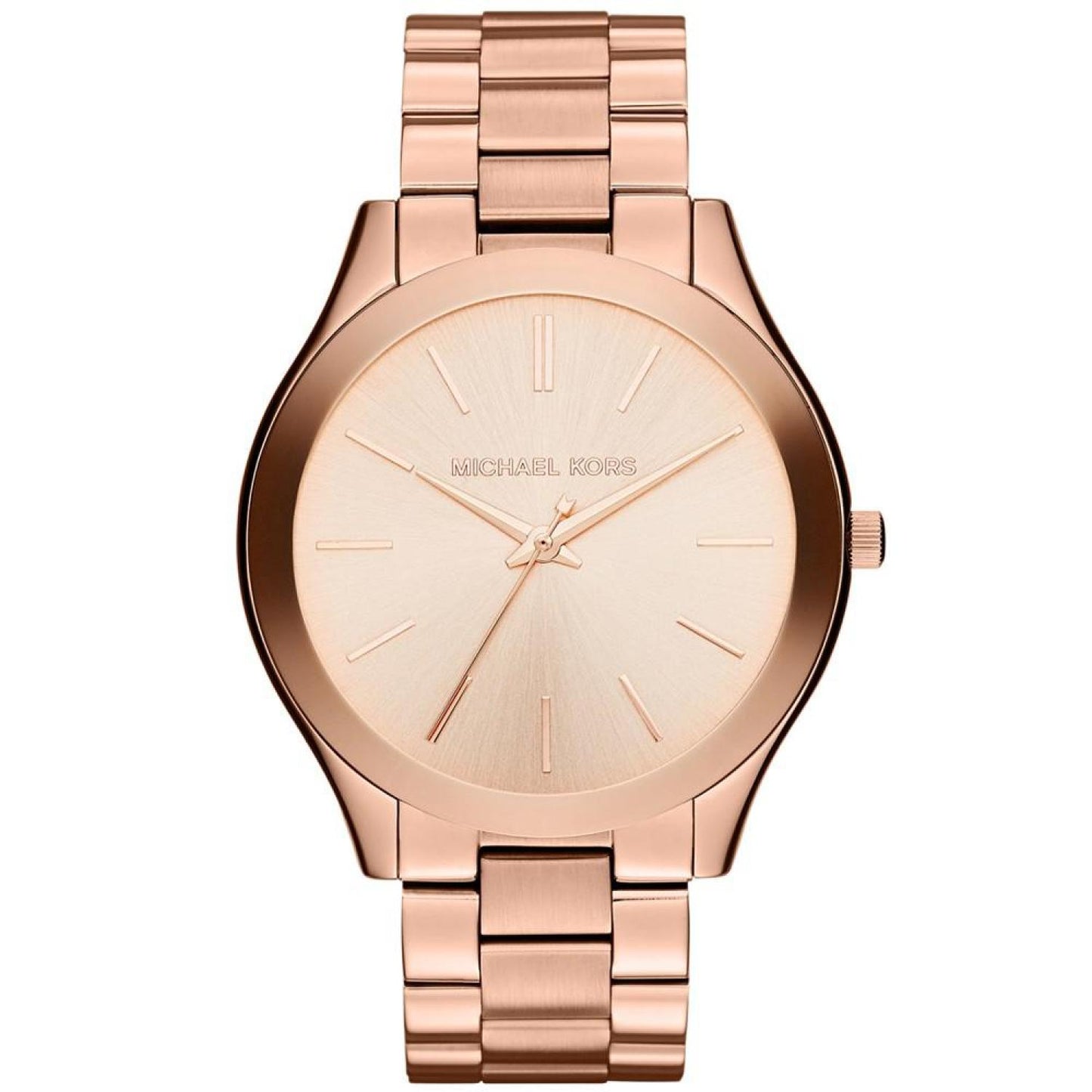 Unisex Slim Runway Rose Gold-Tone Stainless Steel Bracelet Watch 42mm MK3197