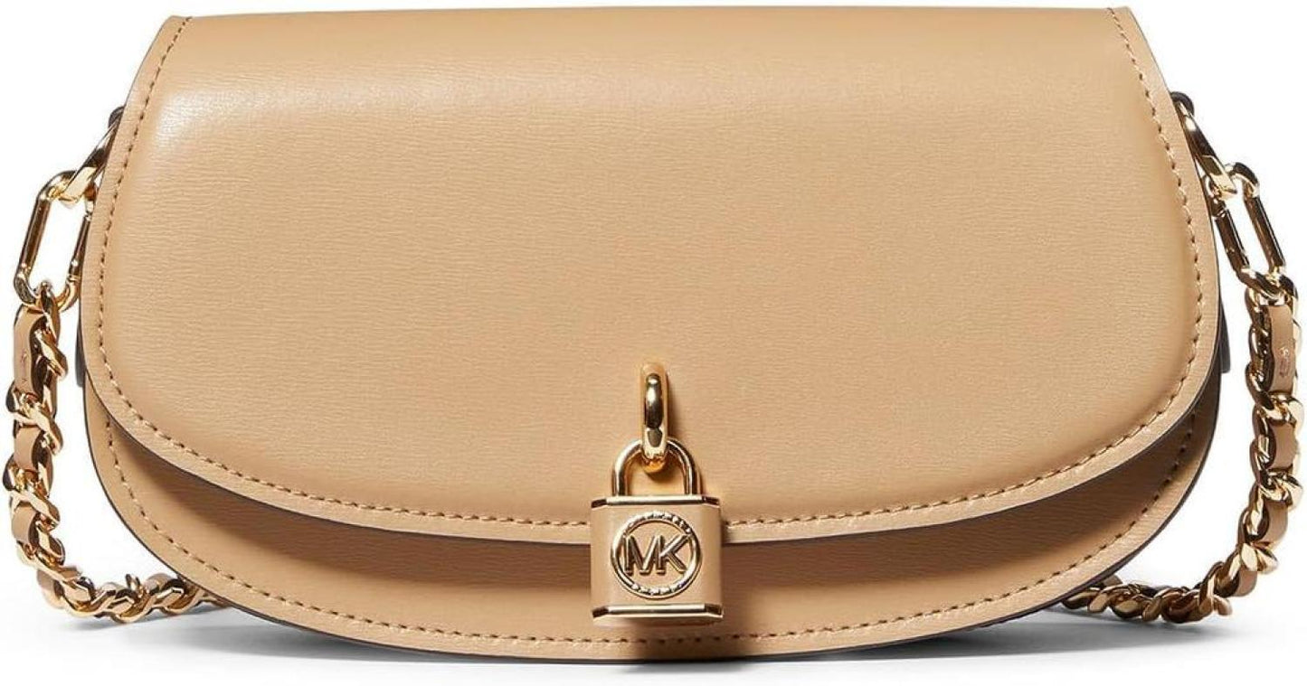 Michael Kors Mila Small East/West Chain Sling Messenger Camel One Size