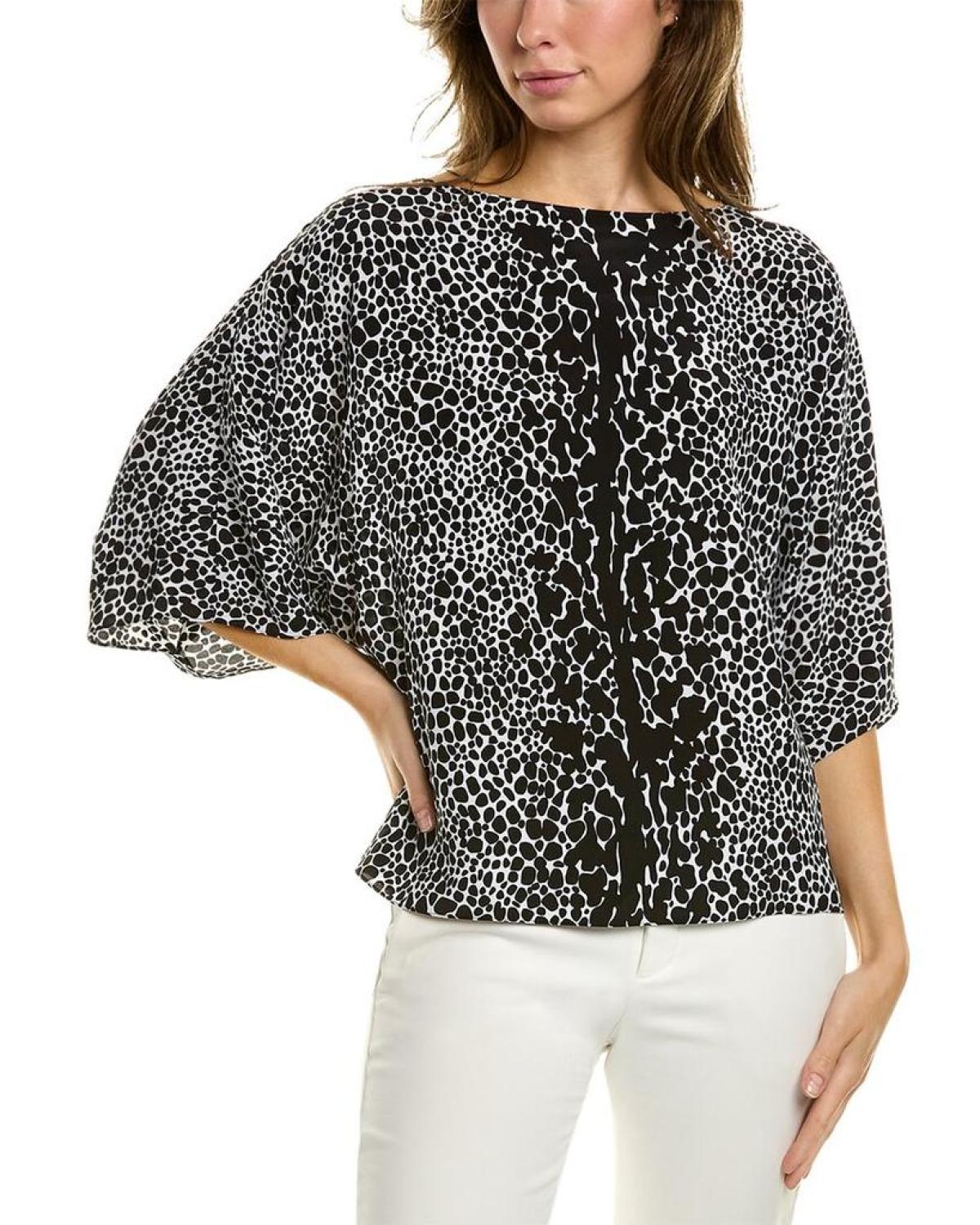 Michael Kors Ocelot Nikki Silk Top