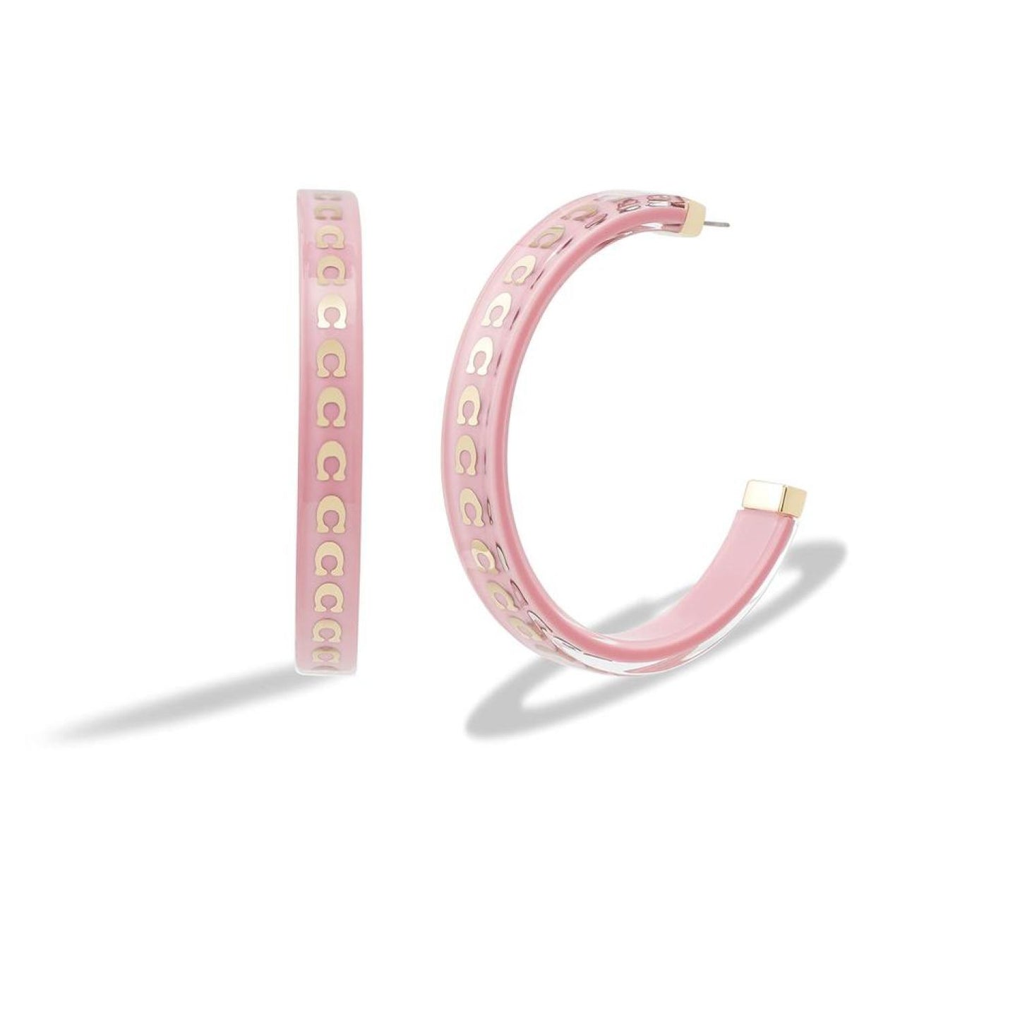 Resin Large Logo Hoop Earrings