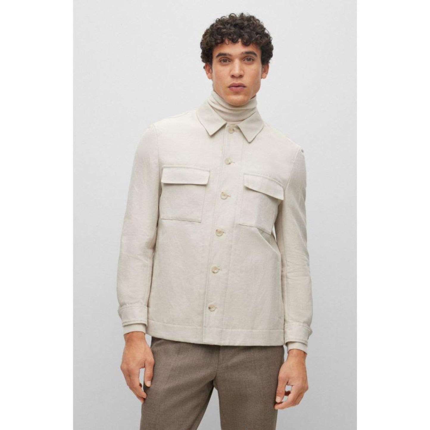 Relaxed-fit jacket in cotton and linen