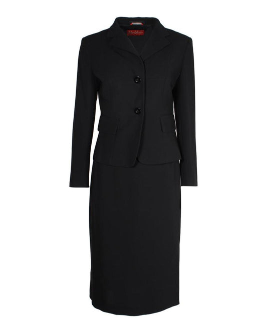 Max Mara Long Sleeve Dress in Black Triacetate