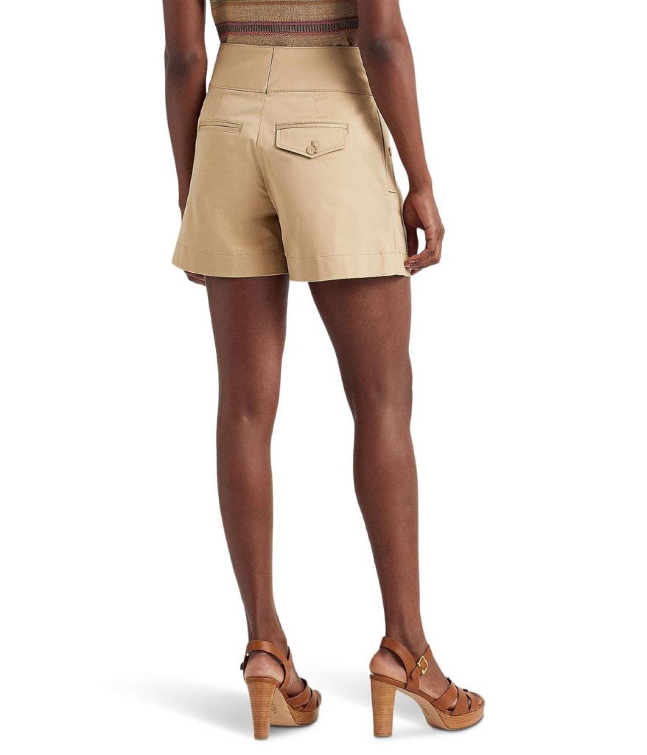 Buckle-Trim Sateen Shorts