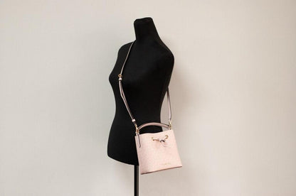 Michael Kors Suri Small Powder Blush Signature PVC Bucket Crossbody Women's Handbag