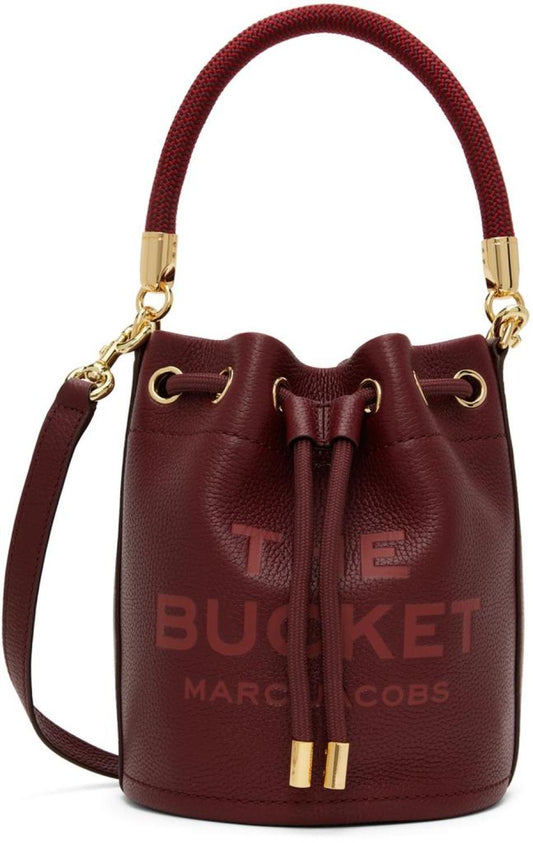 Burgundy 'The Leather Bucket' Bag