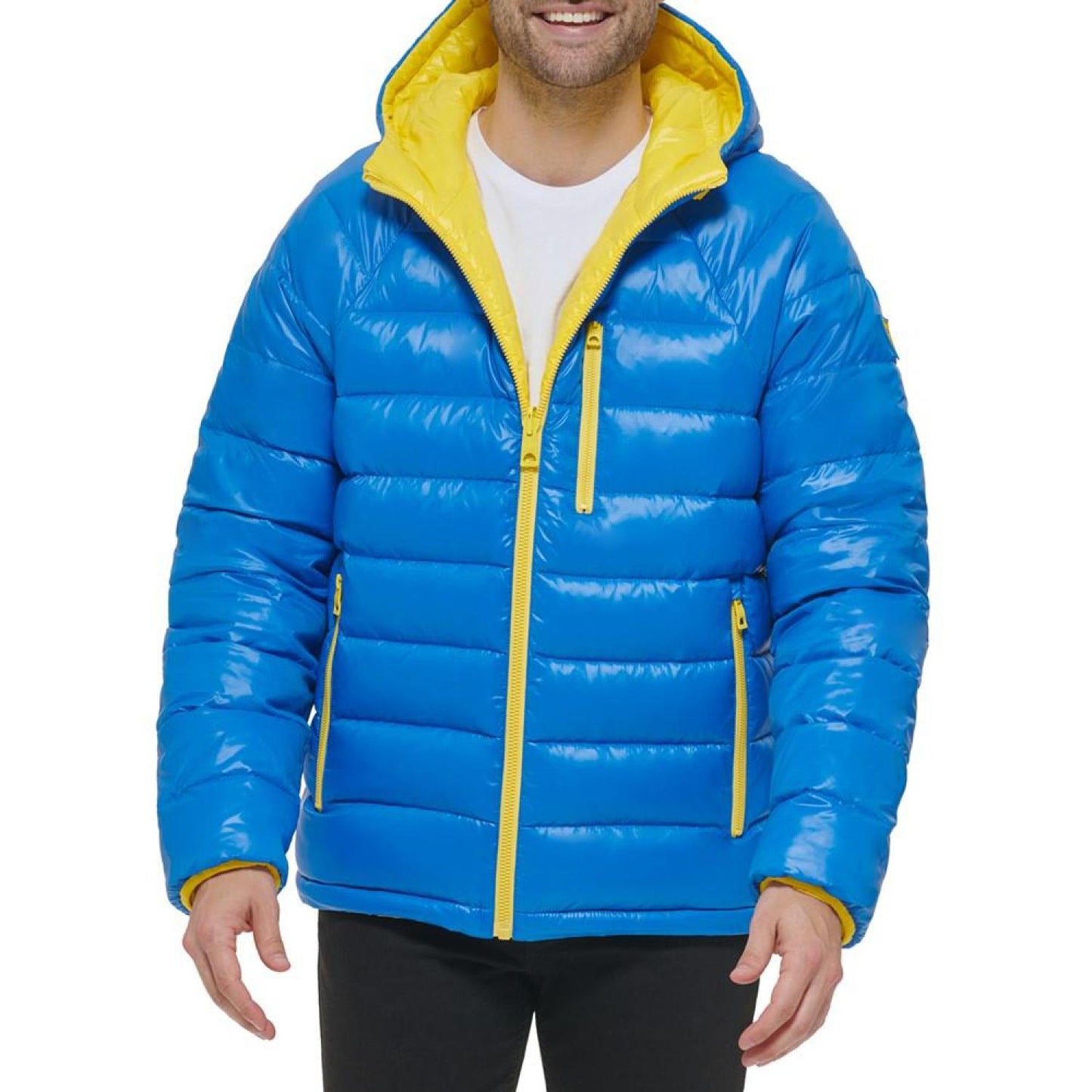 Men's Reversible Quilted Full-Zip Hooded Puffer Jacket