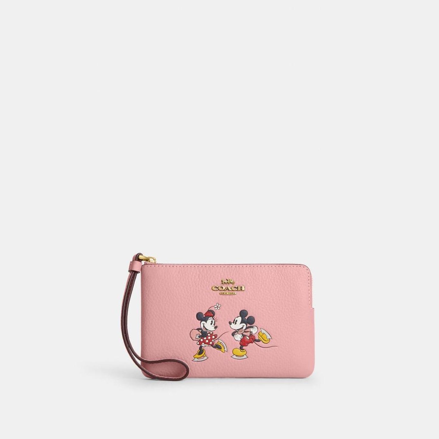 Coach Outlet Disney X Coach Corner Zip Wristlet With Ice Skate Motif