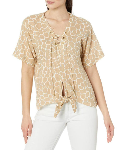 Giraffe Grommet Neck Top