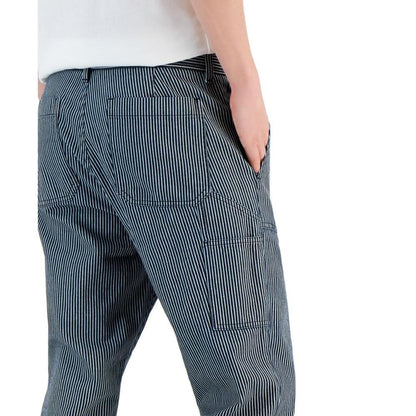 Men's Regular-Fit Straight-Leg Railroad Stripe Carpenter Pants