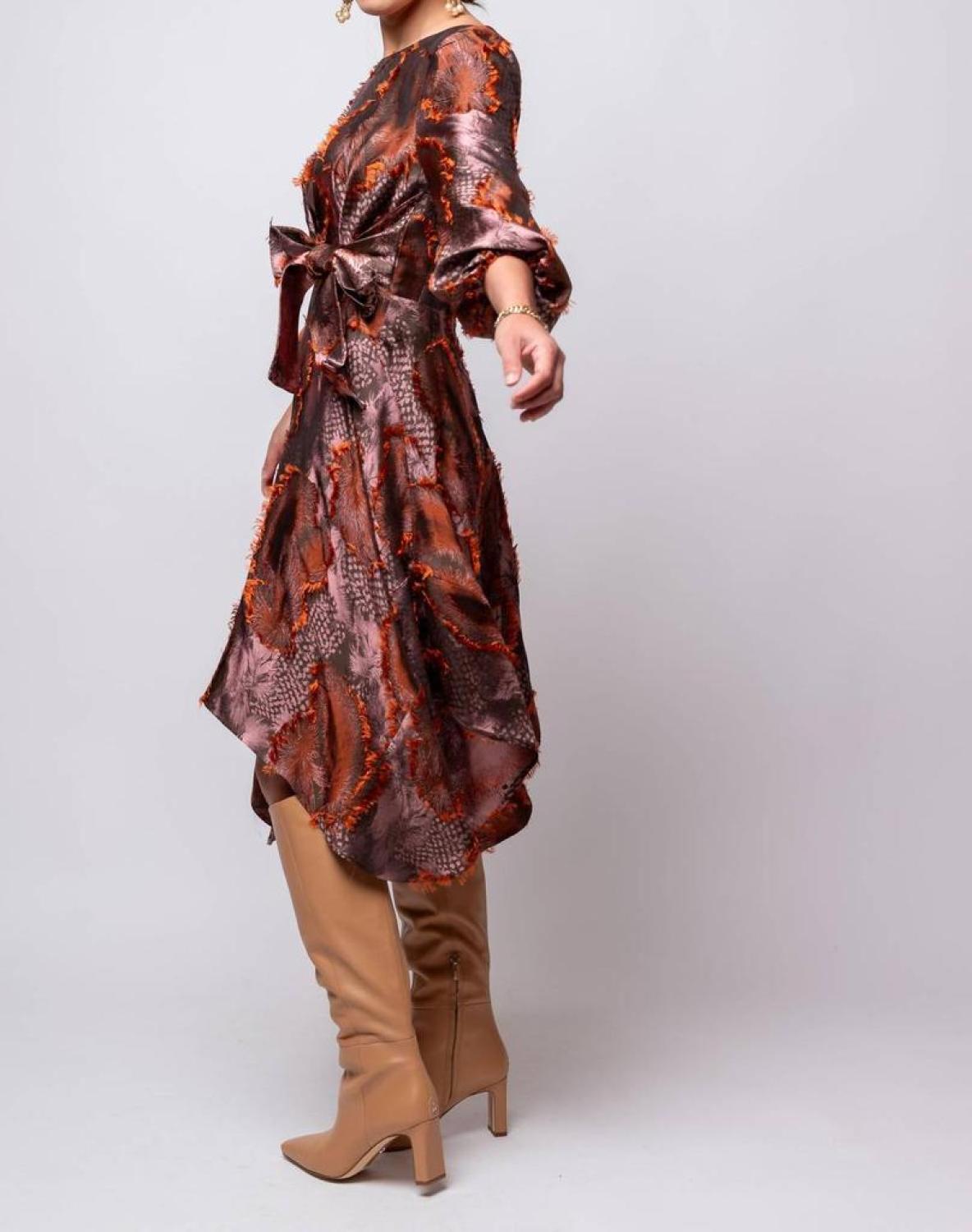 Sandy Dress In Copper Plume