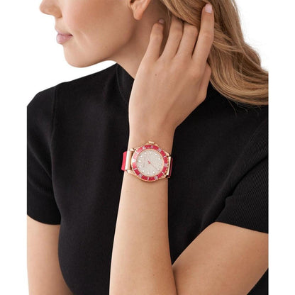 Women's Everest Quartz Three-Hand Geranium Pink Silicone Watch 43mm