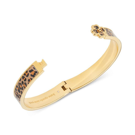 Gold-Tone Spade Flower Printed Bangle Bracelet