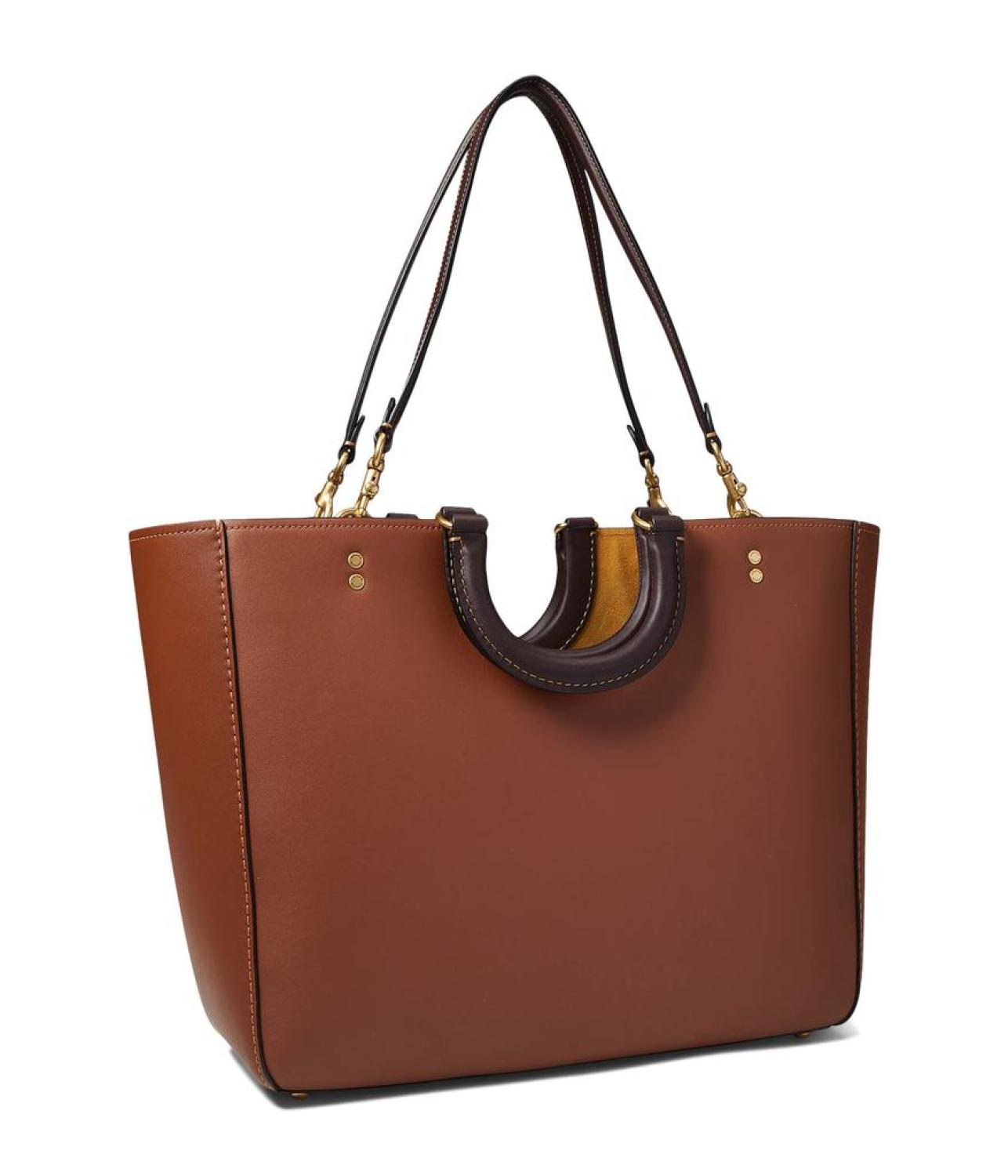 Color-Block Leather Rae Tote