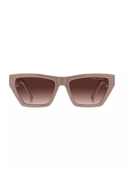 55MM Rectangle Logo Sunglasses