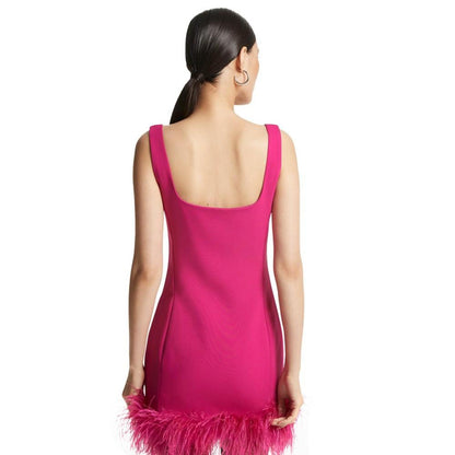 Women's Feather-Trim Mini Dress