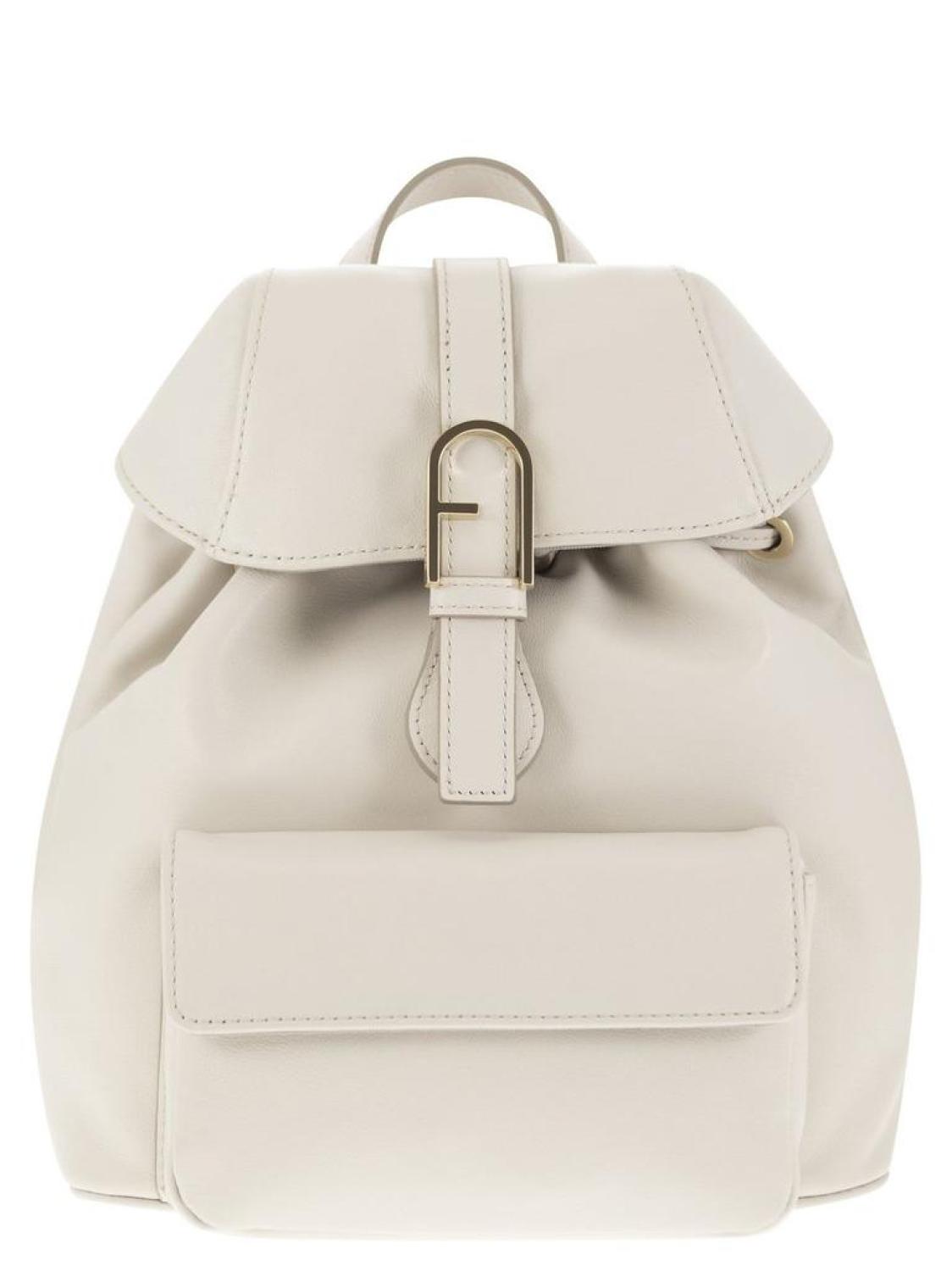 Furla Logo Plaque Drawstring Backpack