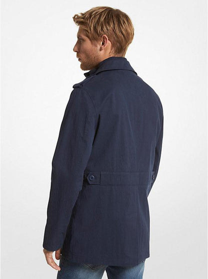 Cotton Blend Twill Peacoat