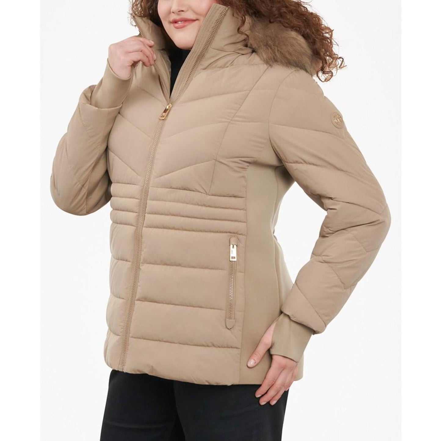 Women's Plus Size Faux-Fur-Trim Hooded Puffer Coat