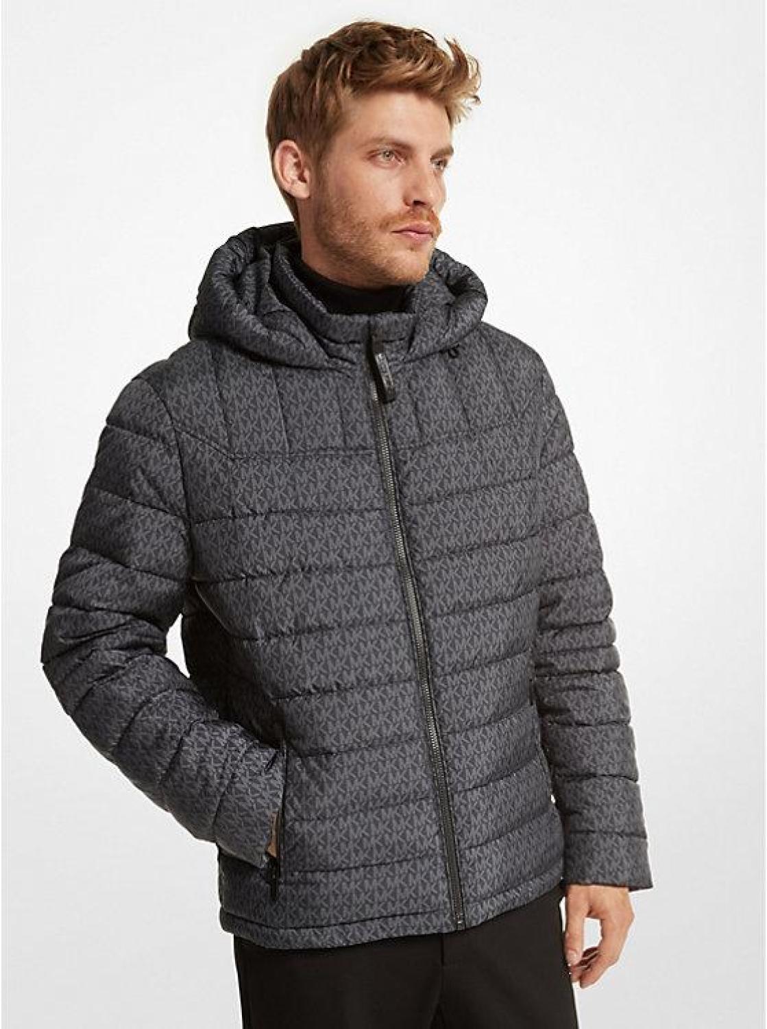 Logo Print Quilted Puffer Jacket