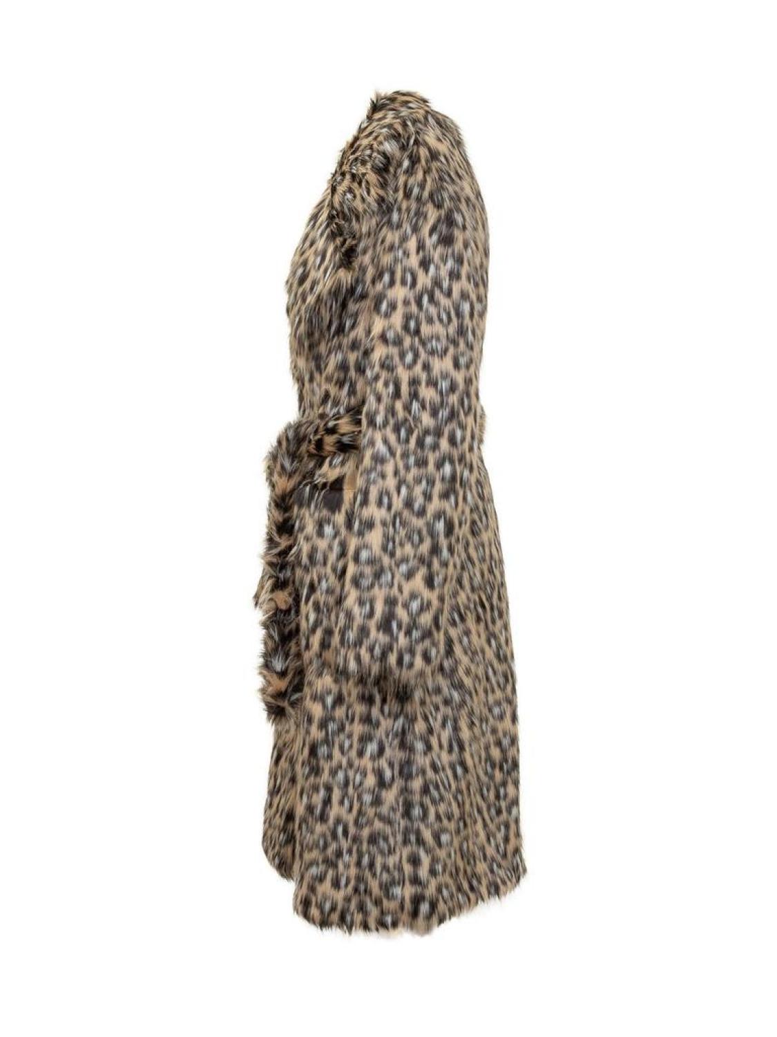 Michael Michael Kors Leopard Print Faux Fur Robe Coat