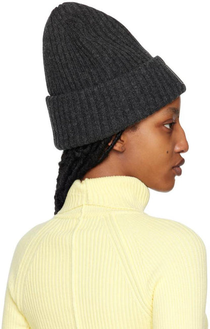 Gray Ribbed Beanie