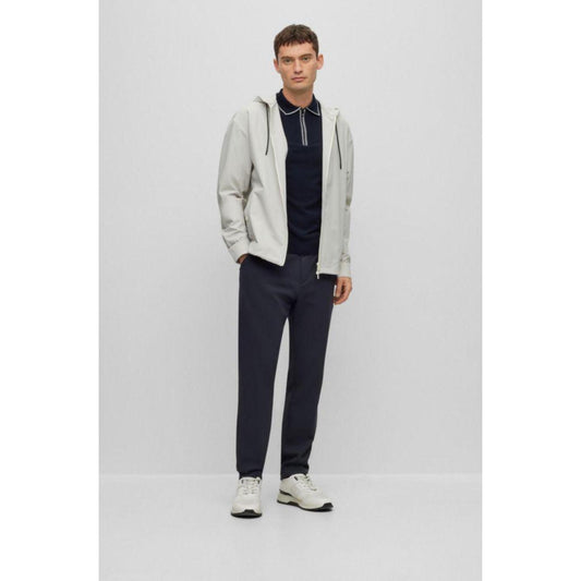 Regular-fit polo sweater with zip placket