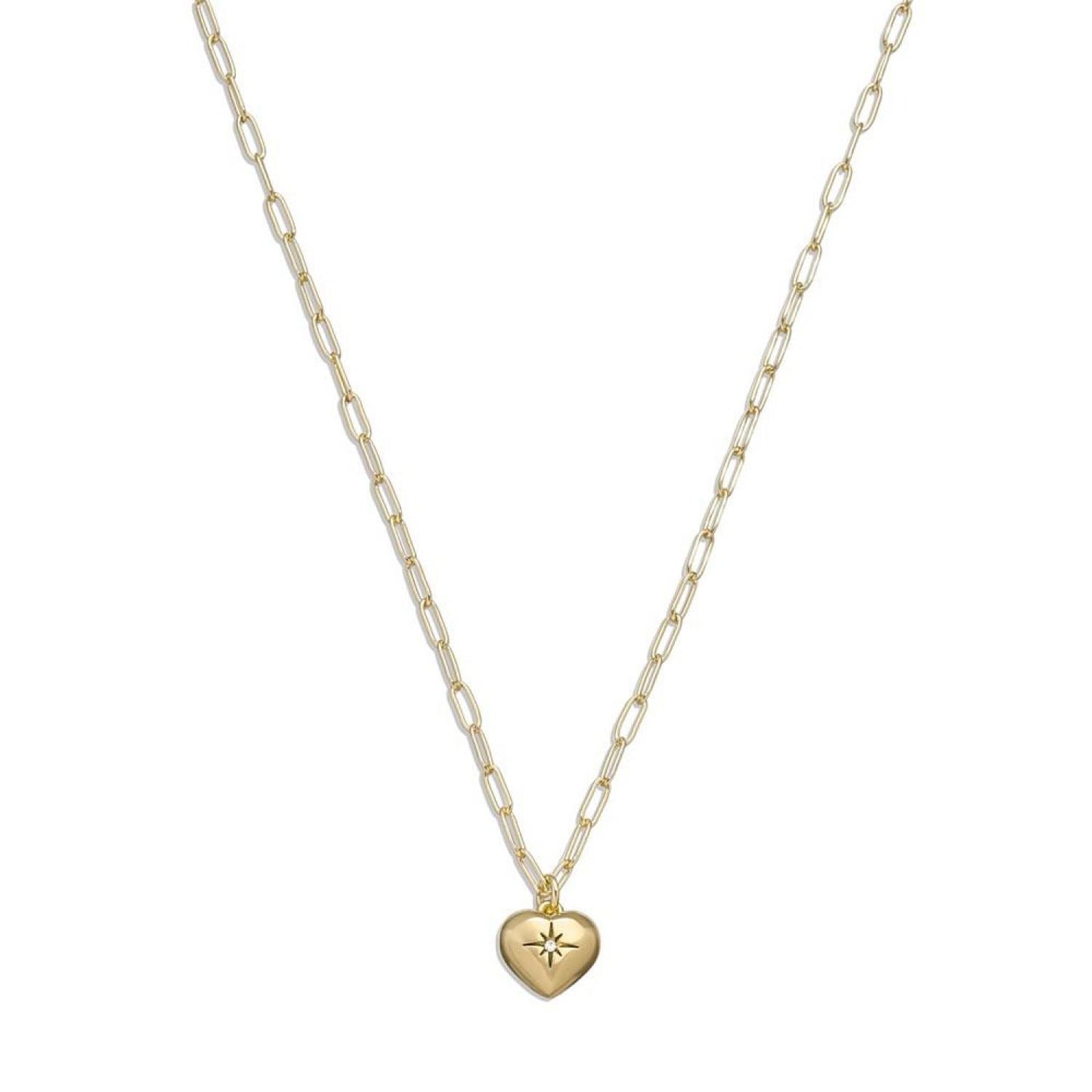 Faux Stone Iconic Heart Pendant Heart Motif Necklace