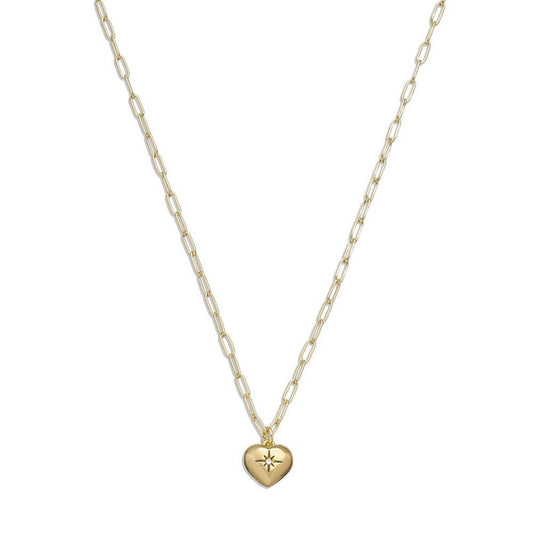 Faux Stone Iconic Heart Pendant Heart Motif Necklace