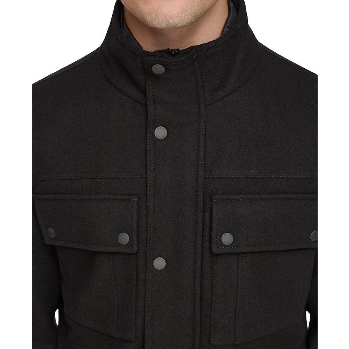 Men's Water-Repellent Jacket with Zip-Out Quilted Puffer Bib