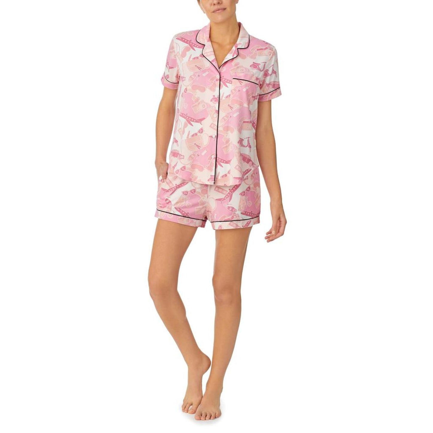 Short Sleeve Notch Boxer PJ Set