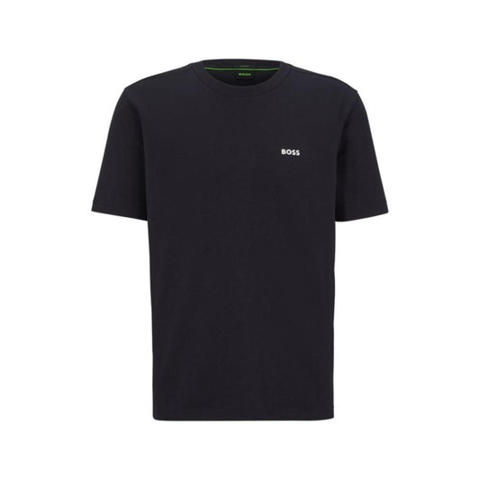 Regular-fit T-shirt in stretch cotton with side tape