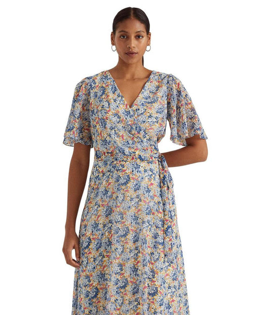 Floral Belted Georgette Dress