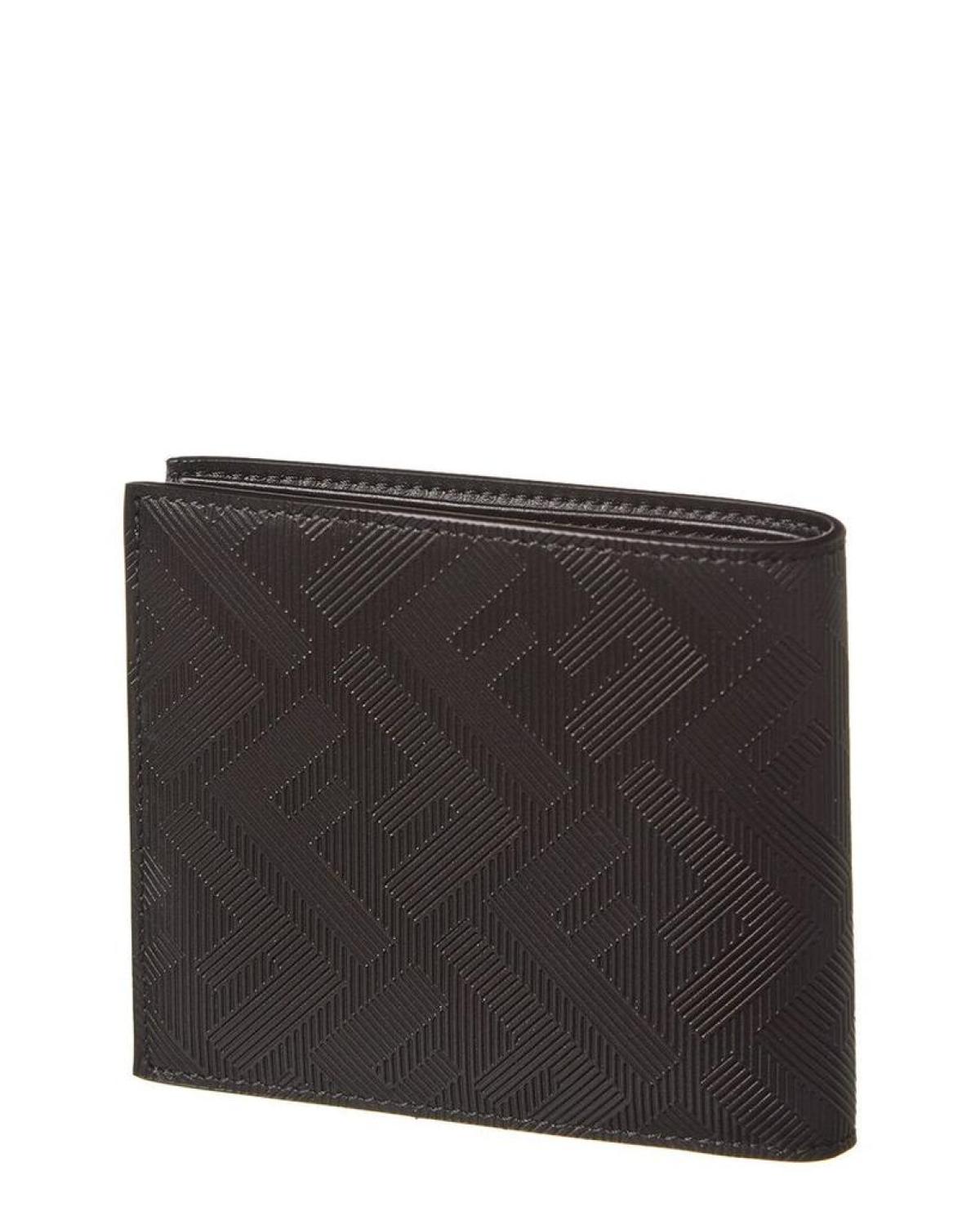 FENDI Shadow Diagonal Leather Bifold Wallet