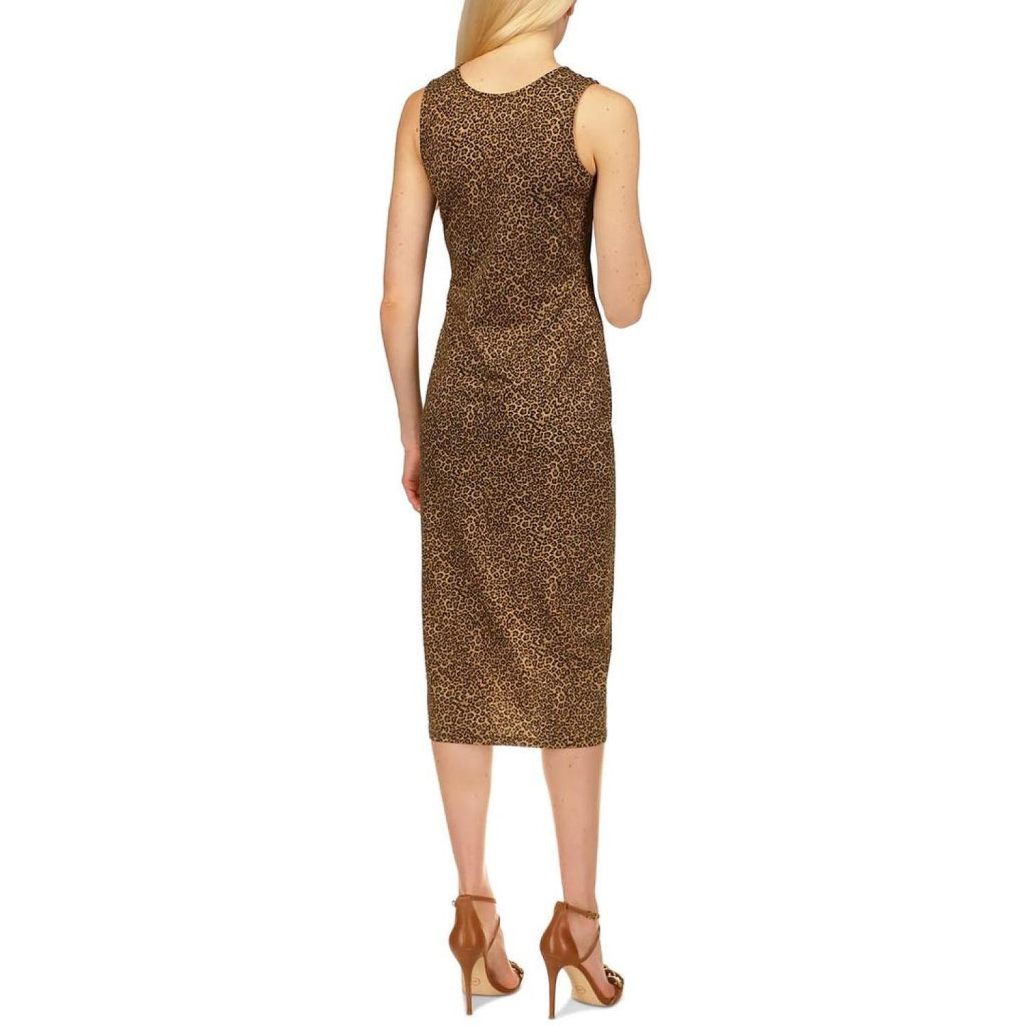 Womens Animal Print Calf Midi Dress