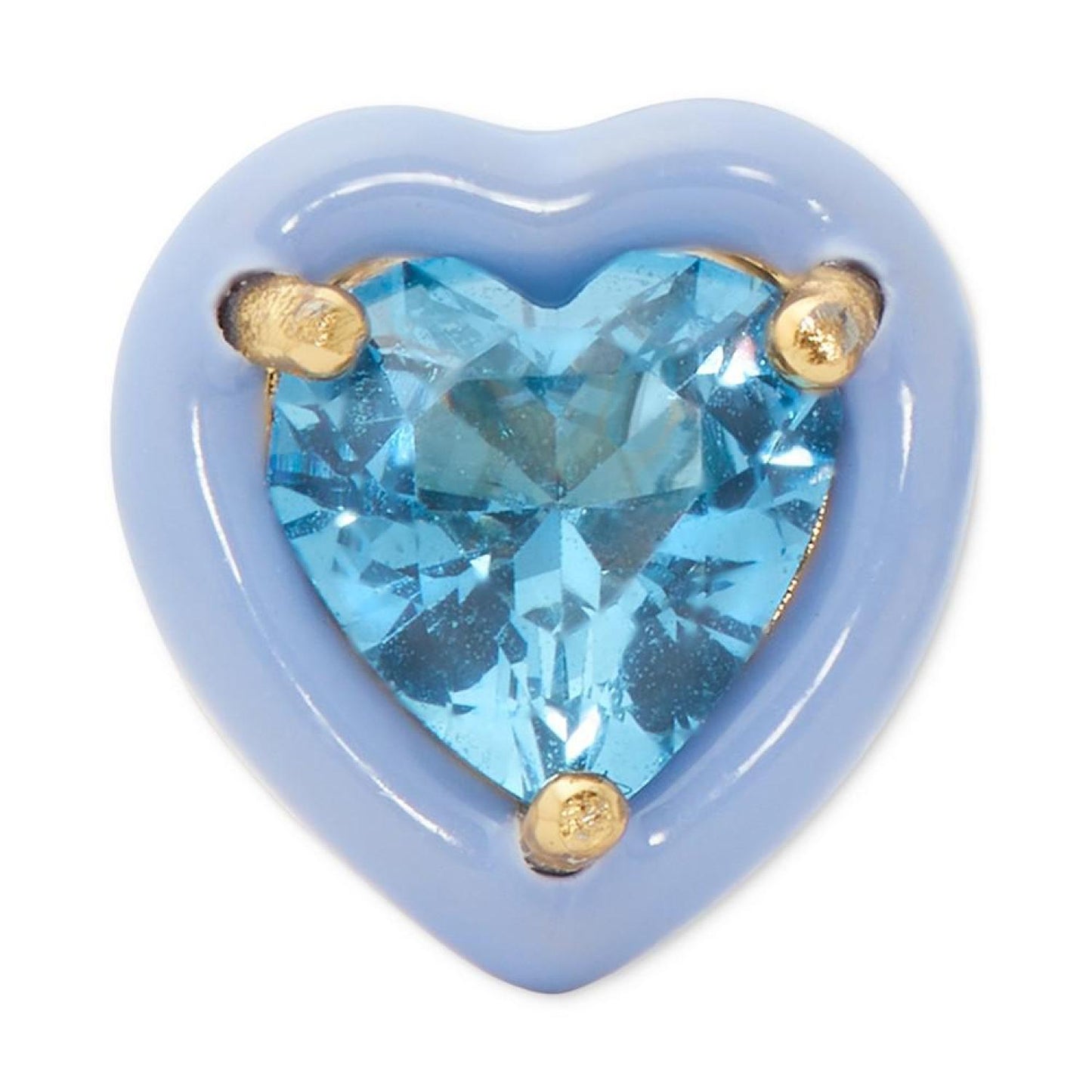 Gold-Tone Sweetheart Blue Stud Earrings