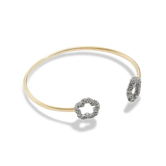 Faux Stone Signature Pave Tea Rose Cuff Bracelet