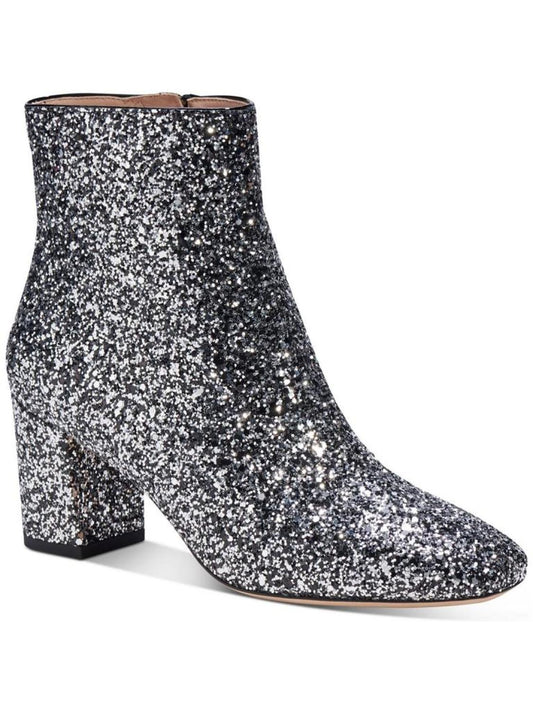 Junelle Womens Glitter Block Heel Ankle Boots