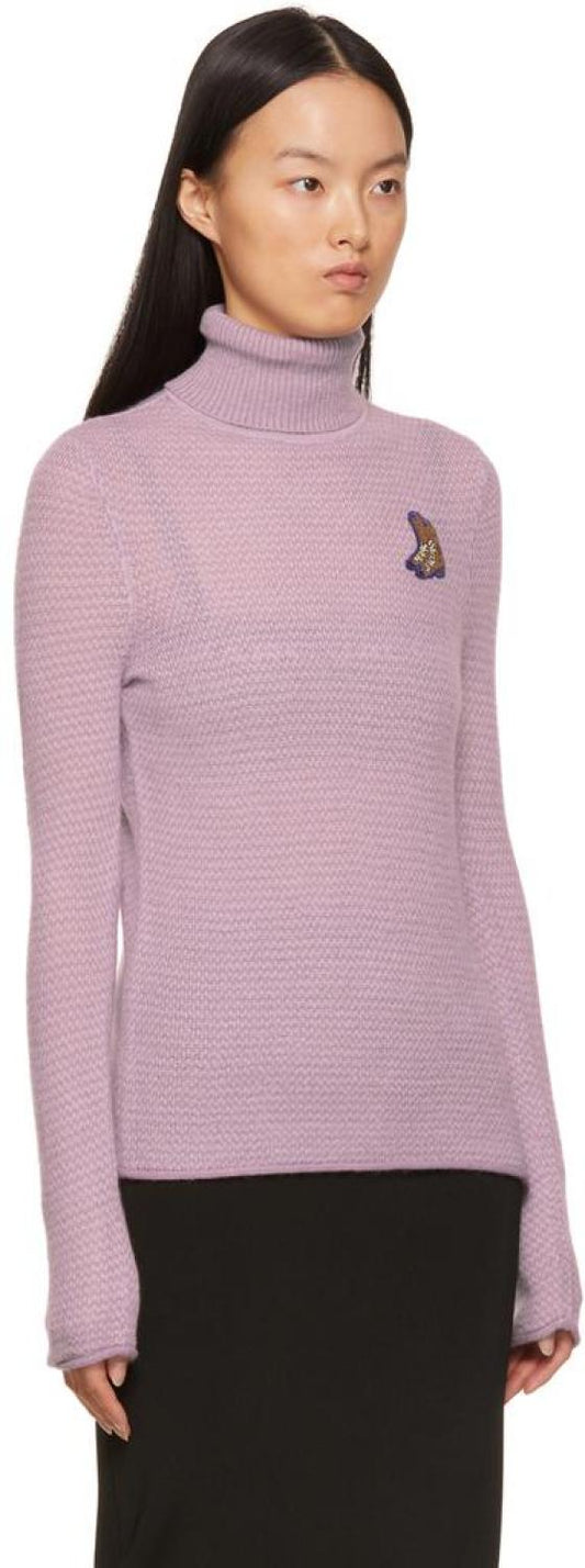 Purple 'The Tuckstitch Turtleneck' Sweater