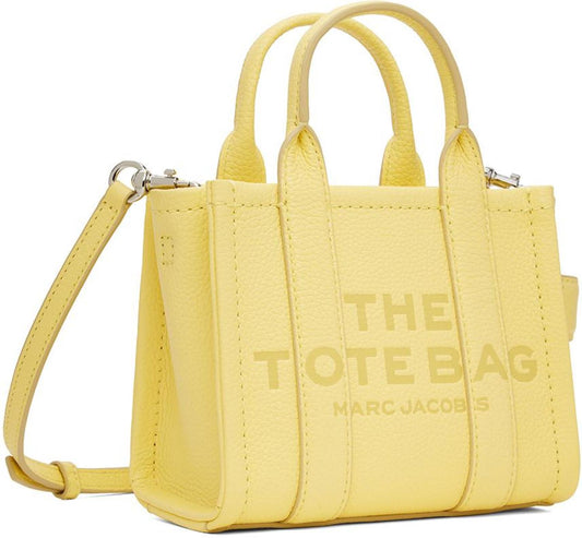 Yellow 'The Leather Mini Tote Bag' Tote